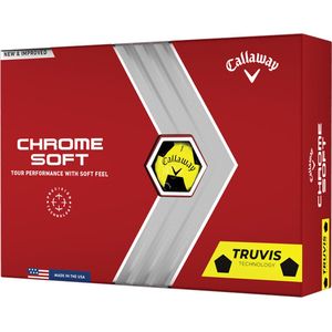 Callaway Chrome Soft Truvis Golfballen 2022 - Geel Zwart - 12 Stuks
