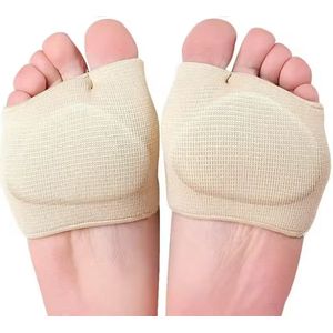 Siliconen Gel Half Inlegzolen Vrouwen mannen Middenvoet Pads Hakken Half Honingraat Ademend Schoen Relief Vochtafvoerende Voorvoet Pad Beige (L)