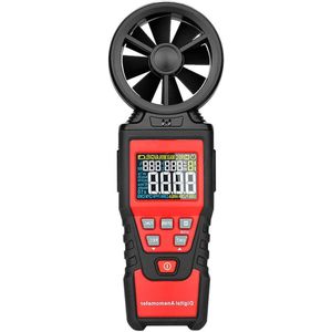 Digitale Handanemometer - Real-time windsnelheidsmeter met USB - Temperatuur en luchtvochtigheid HLK-scherm - Ideaal voor binnen en buiten