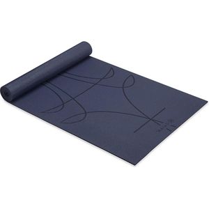 Premium 6 mm dikke uitlijningsprint yogamat voor alle soorten yoga en pilates - antislip oefen- en fitnessmat voor vloertrainingen - 68"" x 24"" x 6mm dik - inkt Yogamat