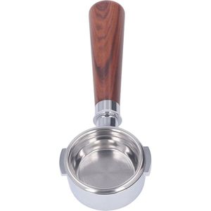 58 Mm Aluminium Koffiefilterhouder met Houten Handvat en Enkellaags Scherm