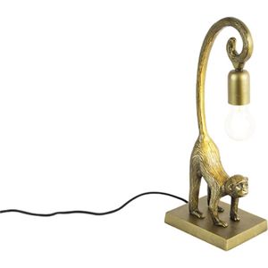 QAZQA animal-tl - Landelijke Tafellamp - 1 lichts - H 410 mm - Goud/messing - Woonkamers-sSlaapkamers-sKeuken