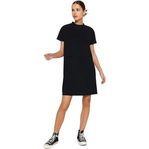 Trendyol Indigo Pocket Look Skater/Taille Open Mini Crêpe Jurk Twoss23El01802