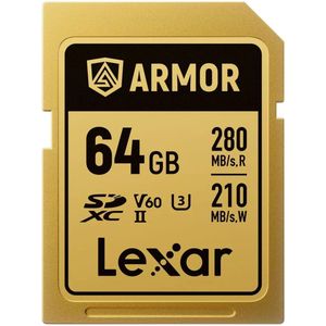 Lexar - SDXC Pro Gold Series ARMOR UHS-II - Geheugenkaart - 64GB - V60