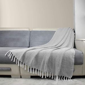 rustieke plaid in landelijke stijl, 100% katoen, luxe kwaliteit, deken voor bank, bed, perfect voor binnen en buiten, 127 x 152 cm