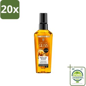 20 x Gliss - Hair Repair - Oil Elixer - Ultiem Haarherstel en Glans - Grootverpakking - Haar Herstel - Haarolie - Beschadigd Haar - Droog Haar - Glans