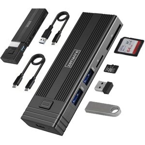 Zenwire - HUB63 - Behuizing voor SSD schijf - 7 in 1 - USB-C - 10 Gb/s
