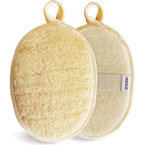 Natuurlijke Exfoliërende Loofah Spons voor Bad en Douche - Biologisch Afbreekbare Scrubber (2 Pack)