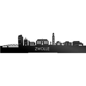 Standing Skyline Zwolle Zwart Glanzend - 60 cm - Woondecoratie design - Decoratie om neer te zetten en om op te hangen - Meer steden beschikbaar - Cadeau voor hem - Cadeau voor haar - Jubileum - Verjaardag - Housewarming - Interieur - WoodWideCities