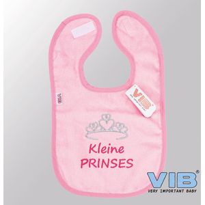VIB® - Slabbetje Luxe velours - Kleine Prinses (Roze) - Babykleertjes - Baby cadeau