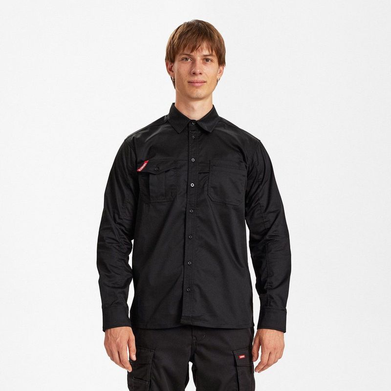 Engel - Extend Stretch LS - Langsleeve Shirt - Slim Fit - Vlekafstotend