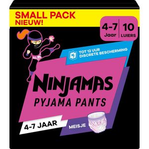 Ninjamas Pyjama Pants Luierbroekjes Meisje - 10 Nachtluiers voor Bedplassen - 4-7 Jaar