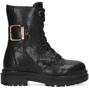 MEXX Kids XX824553-989 Meisjes Enkellaarsjes - Zwart - Leer - Veters