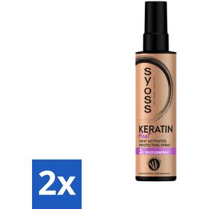 Syoss - Keratin - Heatprotection Spray - Tot 220°C Bescherming - 200 ml - Voordeelverpakking - 2 stuks