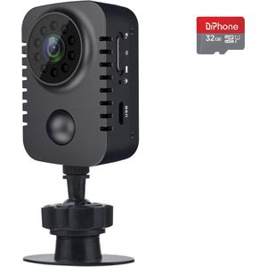 DrPhone VisionCore Mini - 1080P HD Body Camera - Beveiligingscamera met Bewegingsdetectie en Nachtzicht + 32GB Micro SD