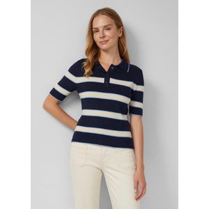 s.Oliver - Trui - Navy - Lichtblauw - Wolwit - Slanke Pasvorm - Kwartmouw