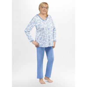 Martel Anastazja - dames lange pyjama- blauw L