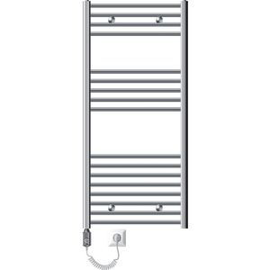 Badkamerradiator Sahara met verwarmingselement 900W 600x1200 mm chroom gebogen met zijaansluiting
