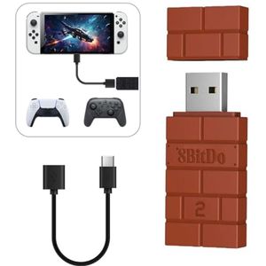 Draadloze USB Adapter voor Bluetooth Controllers - Compatibel met Nintendo Switch, Xbox, PS5 en PC