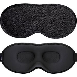 LAANAR® Slaapmasker Luxe 100% Verduisterend 3D Slaapmasker Vrouwen en Mannen - Ergonomisch en Verstelbaar Oogmasker Slaap - Premium Materialen Slaapmasker voor Zijslapers - Zwart