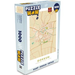 Puzzel Kaart - Dokkum - Vintage - Legpuzzel - Puzzel 1000 stukjes volwassenen