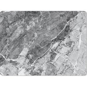 Muismat - Mousepad - Kristal - Zwart - Graniet print - Grijs - 23x19 cm - Muismatten