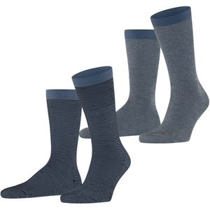 Esprit Allover Stripe 2-Pack gedessineerd katoen multipack sokken heren veelkleurig - maat 43-46