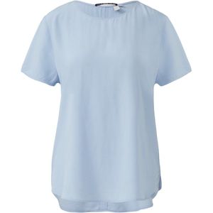 Mid Blue - Blouse - Ronde Hals - Korte Mouwen - Regular Fit