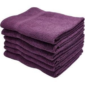 Handdoeken - Handdoekenset - Badhanddoeken - 70cm x 140cm - Set met 6 stuks - 450 gram per stuk - 100% Katoen - Paars