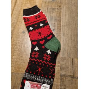 1 Paar - Alpaca Wollen Sokken - Maat 35-38 - Wintersokken - Kerstsokken - Cadeau Artikel - Huissokken