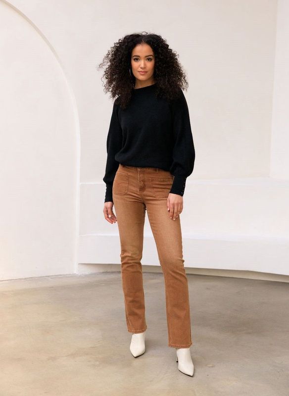 Ivy Beau - Sheila - Karamelkleurige Jeans - Slim Fit - Nieuwe Collectie