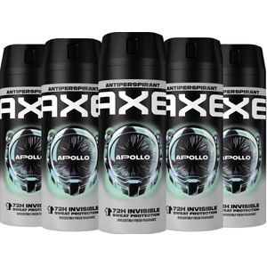Axe Apollo - Anti-Transpirant Deodorant Spray - 5 x 150 ml - Voordeelverpakking