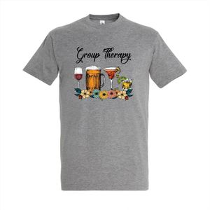 T-shirt Group theraphy - Grey Melange T-shirt - Maat XL - T-shirt met print - T-shirt heren - T-shirt dames