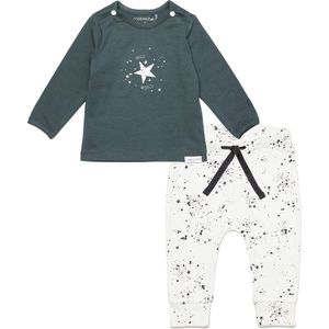Noppies - Kledingset - Unisex - 2delig - Broek Jos Snow - Shirt Lux Dark Slade - Maat 74