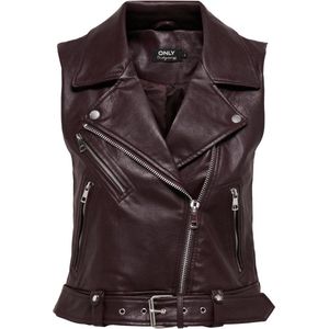 Only Gilet Onlvera Faux Leather Waistcoat Otw 15239240 Mole Dames Maat - XS