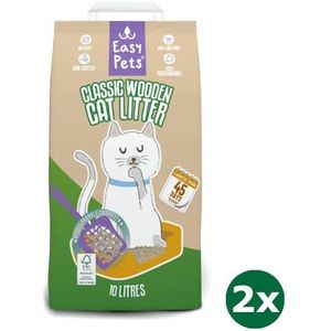 2x10 ltr Easypets biodegradable classic houtkorrels kattenbakvulling kattenbakvulling