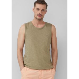 T-shirt - Katoen - Mouwloos - Normale Pasvorm - Geribde Boorden