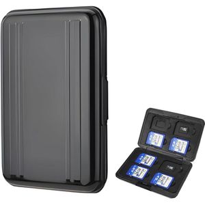 Memory Card Case met 16 Compartimenten voor 8 SD en 8 Micro SD Kaarten - Waterproof en Shockproof