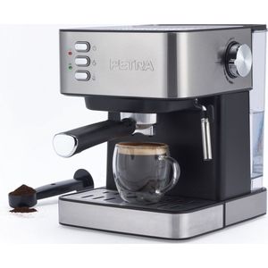 Petra Handmatige Espressomachine Met Melkopschuimer – Geschikt Voor Gemalen Koffie, 15-Bar Italiaanse Drukpomp, 1.6L Afneembare Watertank, Inclusief Maatlepel & Portafilter, 850W
