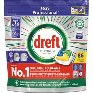 Dreft Professional Platinum Vaatwastabletten Lemon - 86 stuks