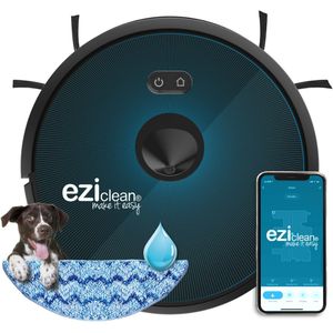 Eziclean Aqua Connect x650 - Robotstofzuiger Met Dweilfunctie - Met Laadstation – Dweilrobot – Virtuele Afbakening - Spraakbesturing – App – HEPA 13 Filter - 240m² - Ultra stil 55dB