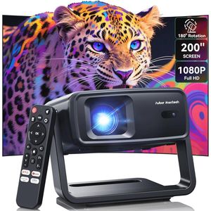 Draagbare Mini Projector met Wifi en Bluetooth - 4K Ondersteuning, 1200 ANSI, Draaibaar, Automatische Keystone voor Thuisgebruik