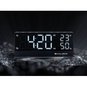 Wekkerradio Dual Alarmklok met FM-radio - Dimbaar LED-scherm - Wake-up light - Temperatuur en Luchtvochtigheid - Zwart - 194 x 81 x 48 mm