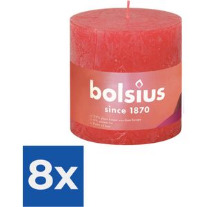 Bolsius Stompkaars Blossom Pink Ø100 mm - Hoogte 10 cm - Roze - 62 branduren - Voordeelverpakking 8 stuks