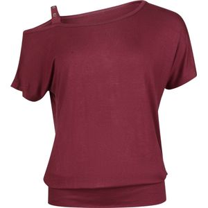 Black Premium by EMP rood T-shirt met wijde hals en overhangende schouders - Dames - S