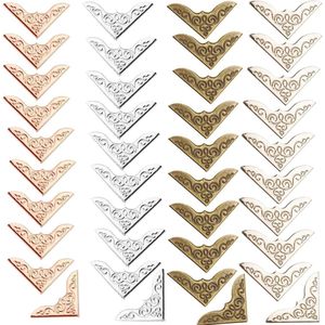 Metalen beschermingshoeken - 40 stuks - hoekbescherming voor boeken - fotohoeken - scrapbooking - juwelendoos - 23 x 23 mm .
