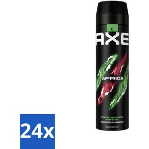 24 x AXE - Deodorant Spray - Africa - Sinaasappel & Sandelhout - Verleidelijk Fris - 200 ml - AXE Deodorant - Mannelijke Geur - Citrusgeur - Sandelhout - 48 Uur Bescherming