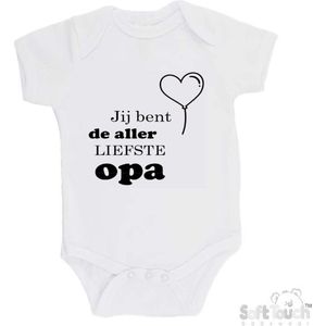 100% katoenen Romper ""Jij bent de allerliefste opa"" Unisex Katoen Wit/zwart Maat 62/68