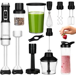 Zeegma Handy Nuttig - Staafmixer - 1500W - Titanium Messen - Turbo-modus - Universele Accessoireset - Ergonomisch Handvat - LED Verlichting - Anti-Kras Coating - Snelheidsregelaar