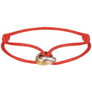Lieve Jewels Tricolor Armband - Satijn Rood - Dames